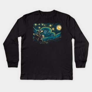 Starry Robot Kids Long Sleeve T-Shirt